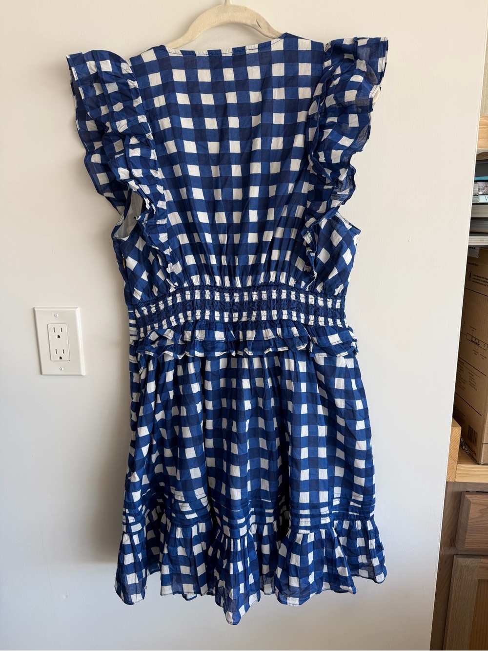 Cleobella Blue and White Gingham Mini Dress - Picture 3 of 3